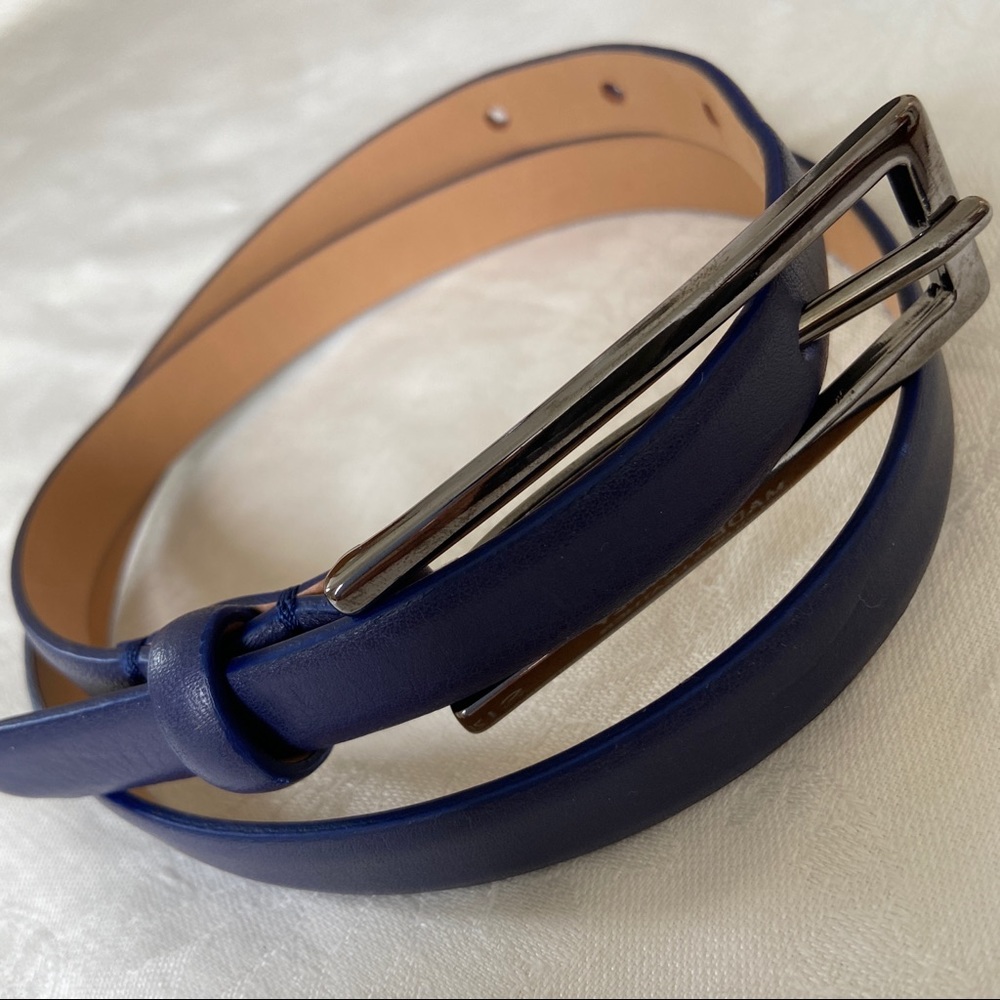 Armani Collezioni Leather Belt Gunmetal Buckle